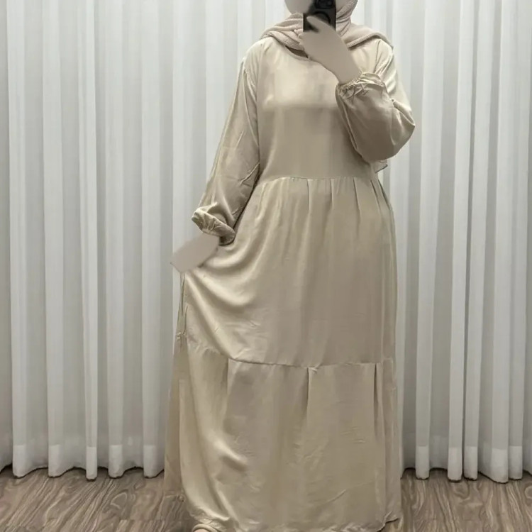 پیراهن ساحلی زنانه مدل آیدا نخی فری سایز با کمربند