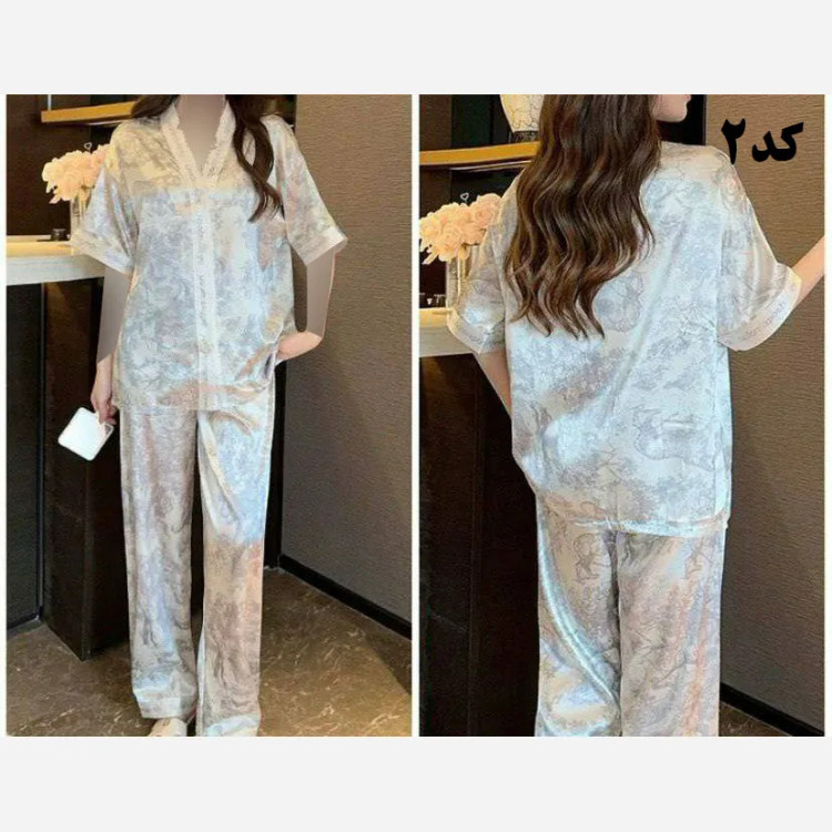 بلوز شلوار ساتن وارداتی زنانه کد 1277 شیک و راحت چهارفصل سایز XL 2XL