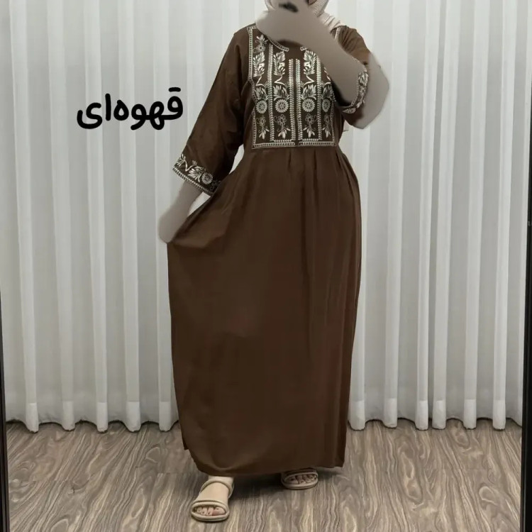 پیراهن ساحلی نخی زنانه مدل الهه فری سایز مناسب تا 44 با کمربند