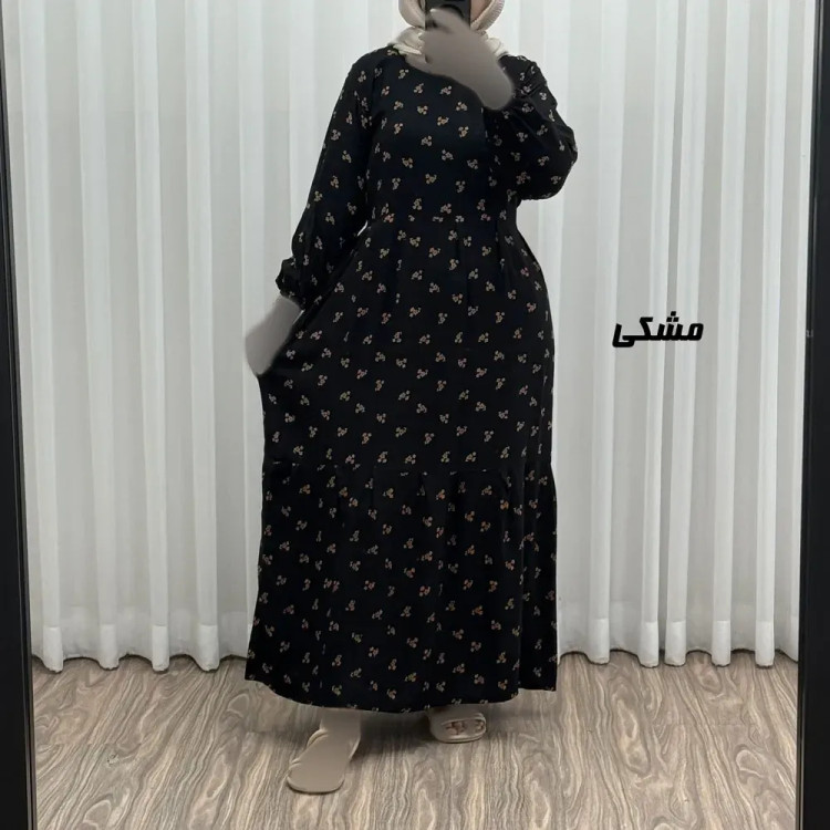 پیراهن ساحلی نخی گلدار زنانه و دخترانه فری سایز مناسب تا 44 با کمربند