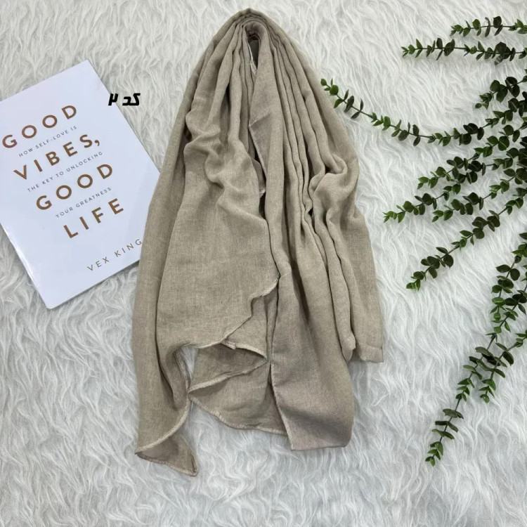شال نخی کنفی ساده قواره بزرگ ابعاد 240 در 60 سانتیمتر