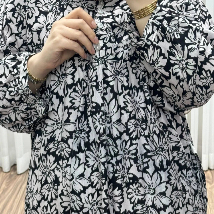 پیراهن سایزبزرگ نخی فری سایز تا 52 هندی کد 1498
