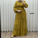 پیراهن ساحلی زنانه نخی مدل پرنسسی فری سایز مناسب تا 48 با کمربند