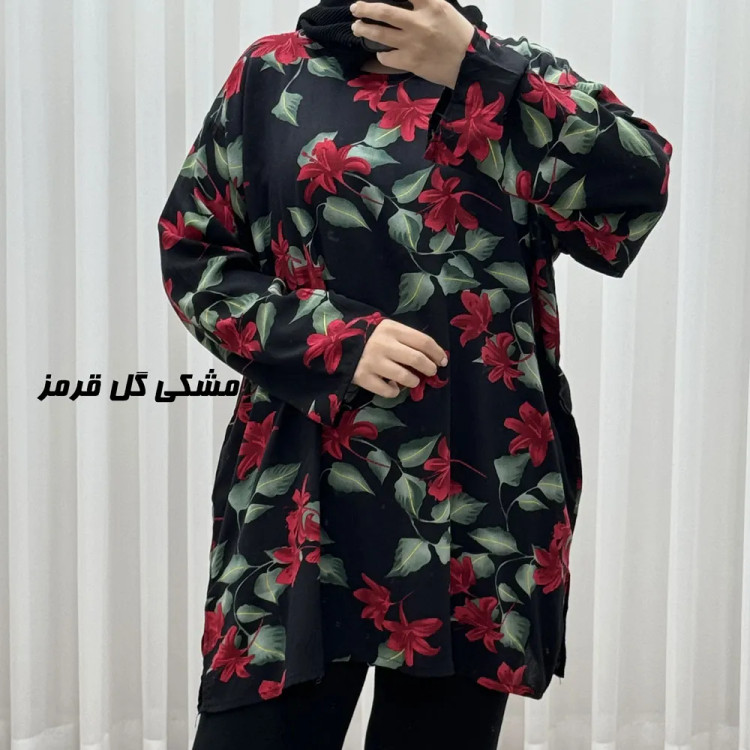 تونیک نخی زنانه طرحدار فری سایز مناسب تا سایز 52