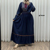 پیراهن نخی گلدوزی زنانه و دخترانه فری سایز مدل نازی کد 1778