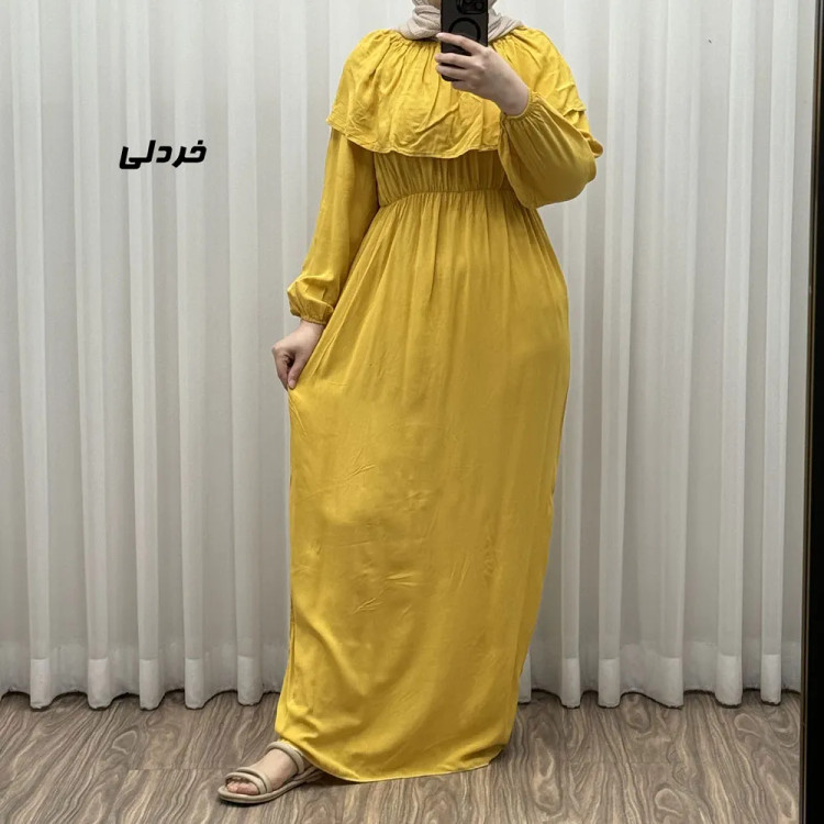 پیراهن ساحلی نخی آستین بلند زنانه و دخترانه فری سایز مدل ملوانی
