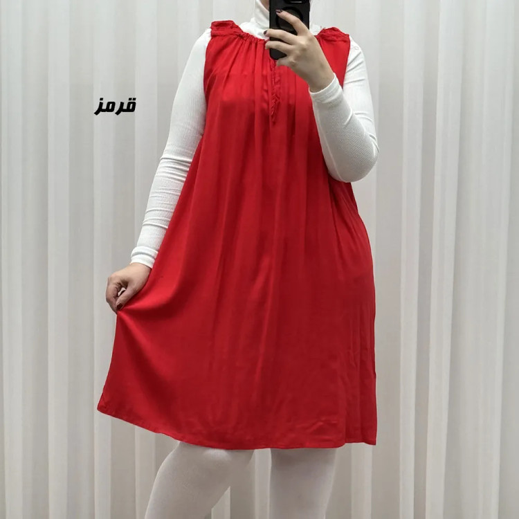 سارافون نخی زنانه کوتاه ساده فری سایز مناسب تا سایز 52