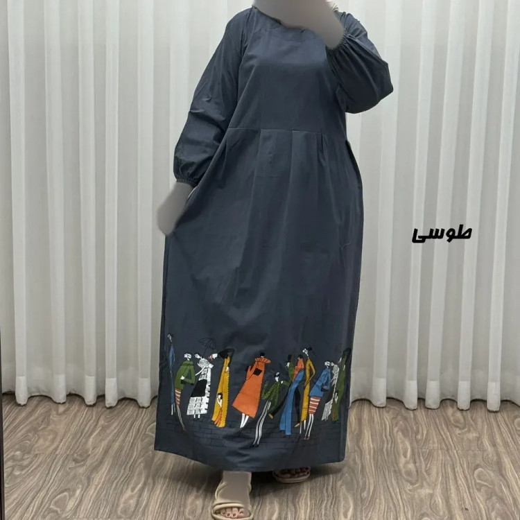 پیراهن ساحلی زنانه لینن فری سایز مدل کمرکش مناسب تا سایز 48