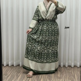 پیراهن زنانه فلور بوگاتی مدل چپ و راستی طرح جاجیم فری سایز تا 48
