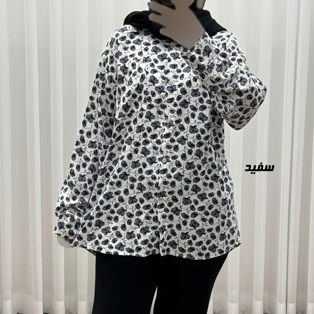 شومیز نخی جلوباز دکمهدار زنانه و دخترانه پارچه خارجی چهارفصل