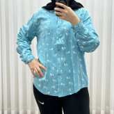 شومیز وارداتی نخی مدل Bird کد 1364 فری سایز تا 50 تنخور شیک چهارفصل زنانه و دخترانه