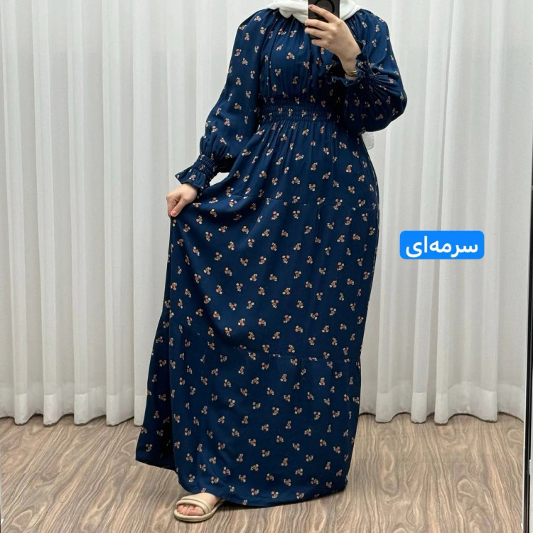 پیراهن ساحلی نخی گلریز زنانه فری سایز تا 50 بدون رنگ رفت سایه دهی ندارد