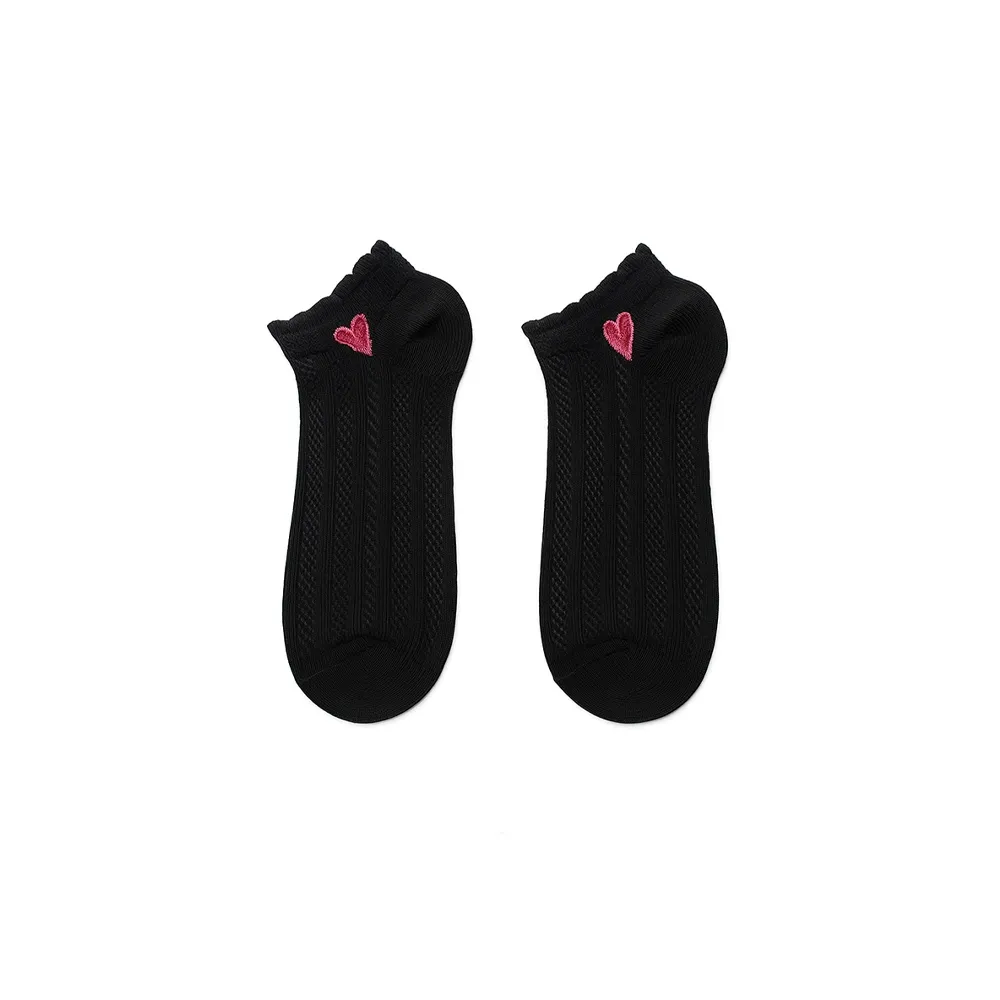 جوراب زنانه مچی توری طرح قلب فری سایز