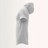 تیشرت کلاه دار مردانه سفید ساده نخ آستین کوتاه یقه گرد اسپرت روزمره