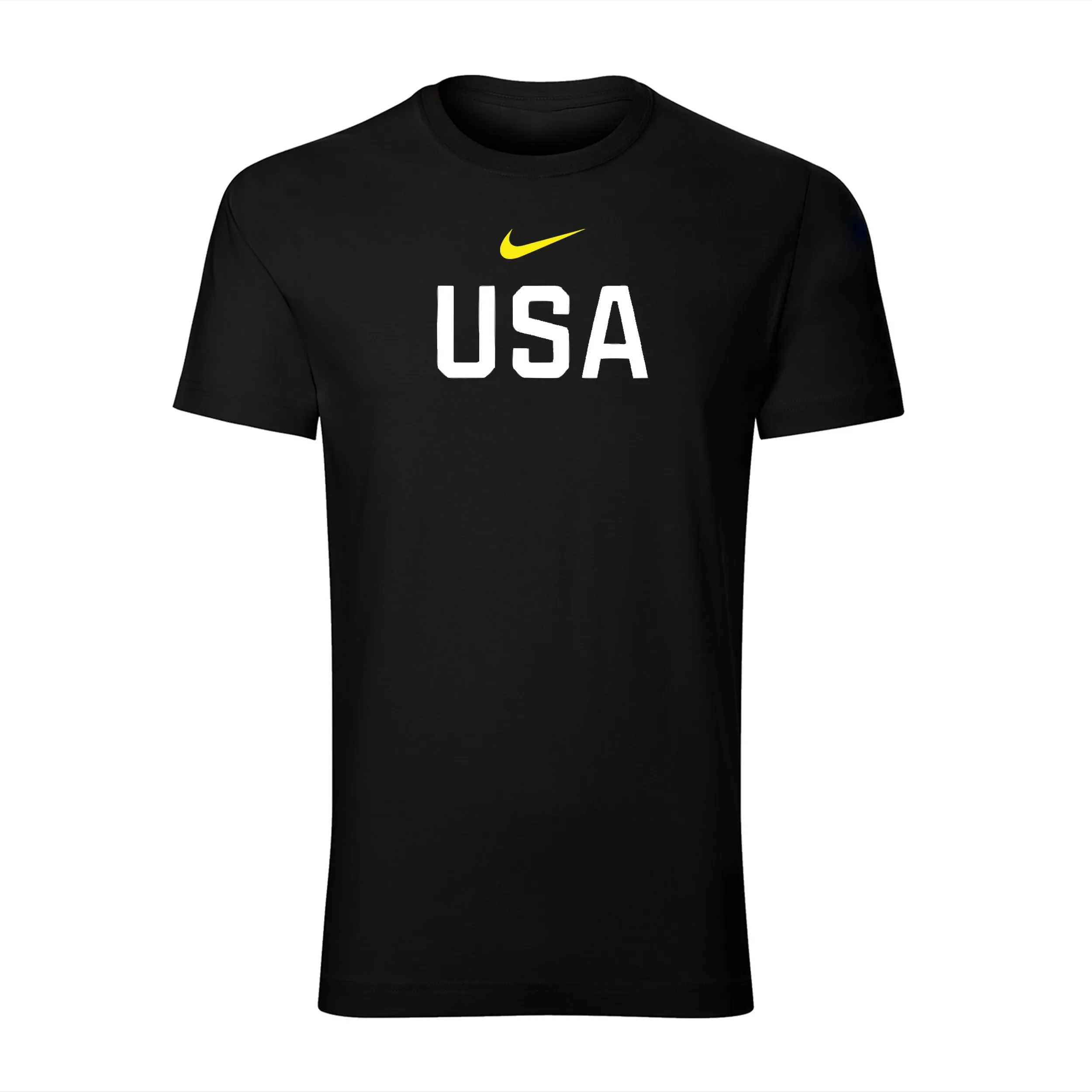 تیشرت یقه گرد مردانه طرح USA مشکی سایزبندی چهار فصل