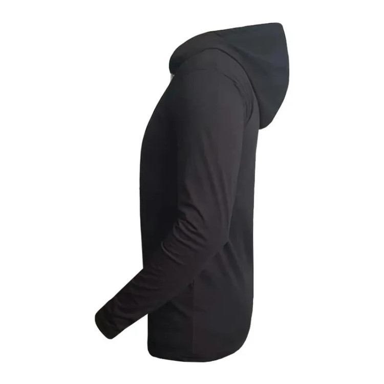 تیشرت آستین بلند مردانه طرح Y3 مدل U4789 کلاه دار نخی اعلا در دو رنگ مشکی و سفید سایز L XL 2XL