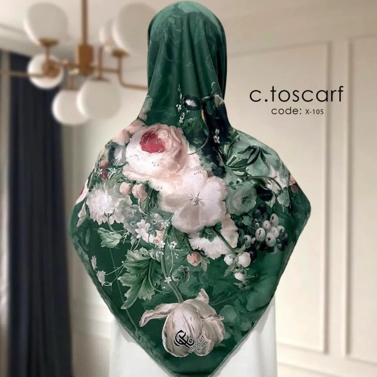 روسری نخ کاستوم طرح صبا قواره بزرگ 140x140 دور دوخت