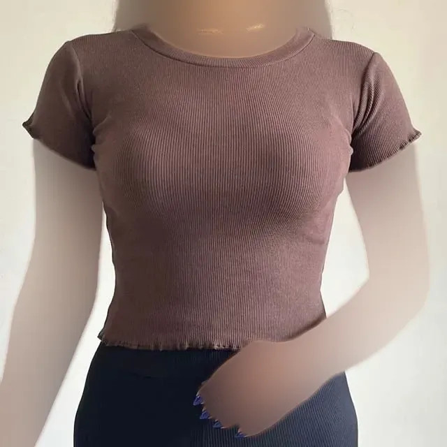 کراپ تیشرت کبریتی مدل 1131 راهراه رنگی فری سایز زنانه