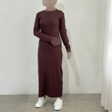 پیراهن ماکسی زنانه کبریتی آستین بلند مناسب سایز 38 تا 44