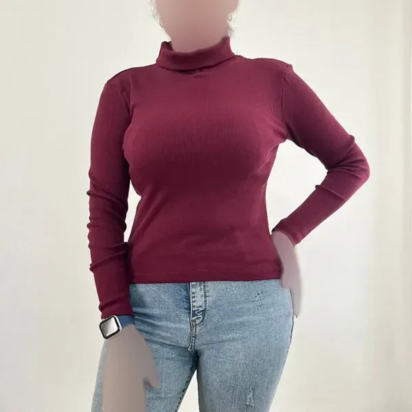 بلوز یقه اسکی کبریتی زنانه کد 1226 مناسب سایز 38 تا 46