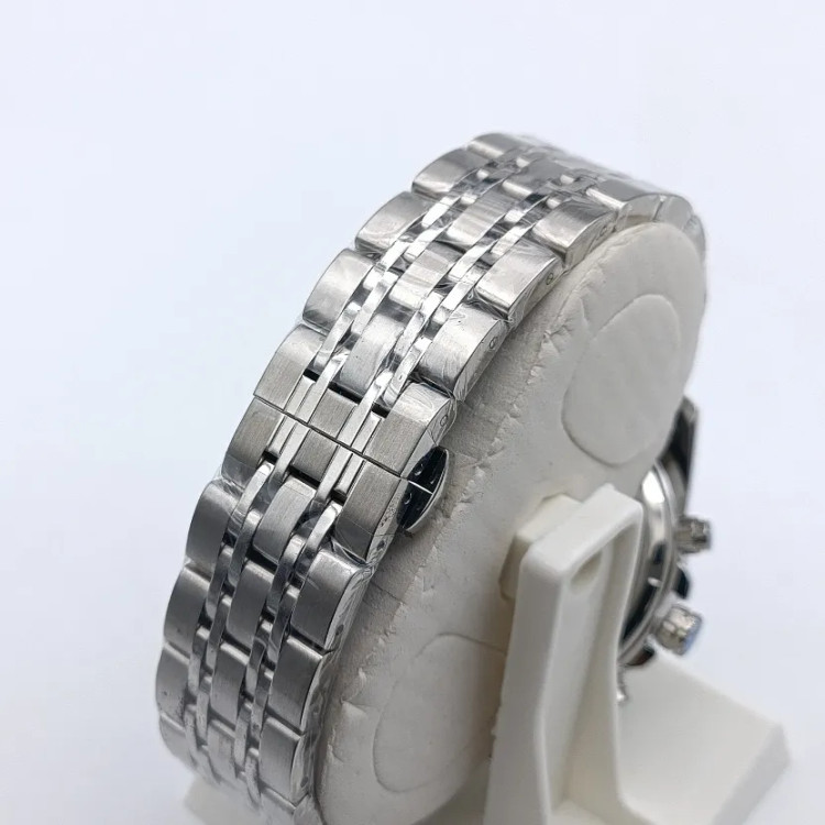 ساعت مچی مردانه سیکو استیل صفحه سفید طرح سه موتور مدل 2583 با تقویم و موتور ژاپن