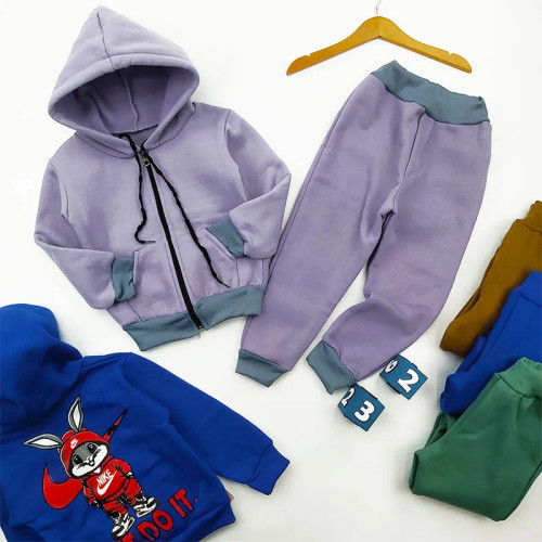 ست سویشرت و شلوار دورس پسرانه طرح خرگوش کد 10586