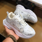 کفش زنانه نیوبالانس 990 سفید لژدار رویه پارچه تنفسی زیره پیو سبک