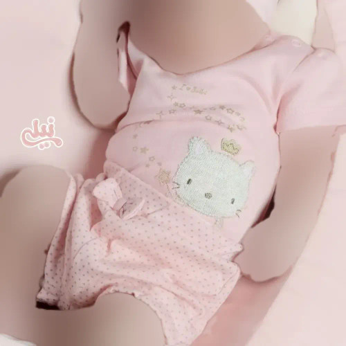 ست لباس نوزادی پنبه ای طرح بالرین آستین کوتاه و شلوارک در 4 سایز