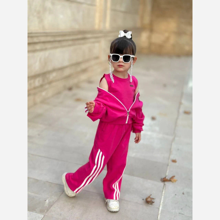 ست سه تکه دخترانه صورتی لباس بچگانه در سایزبندی متنوع