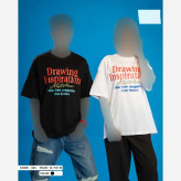 تیشرت نوجوان سایز بزرگ با طرح Drawing در دو رنگ سفید و مشکی