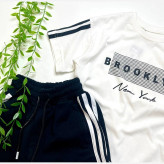 ست تیشرت و شلوارک اسپرت دخترانه و پسرانه طرح brooklyn