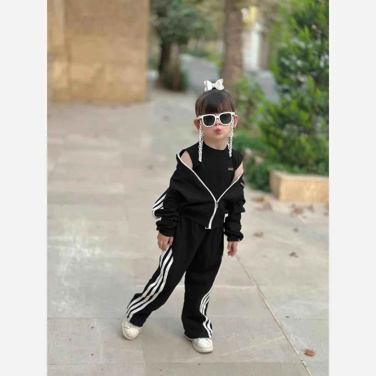 ست سه تکه دخترانه رنگ مشکی