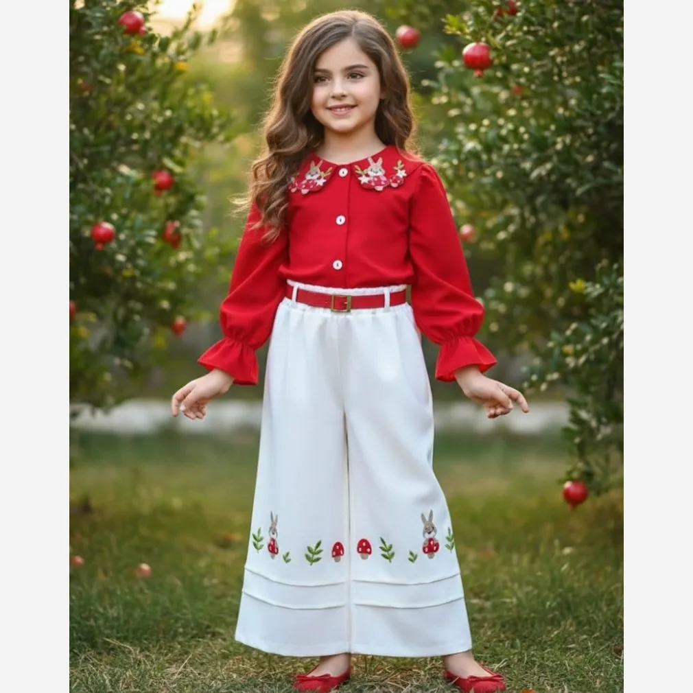 ست شومیز شلوار دخترانه طرح خرگوش