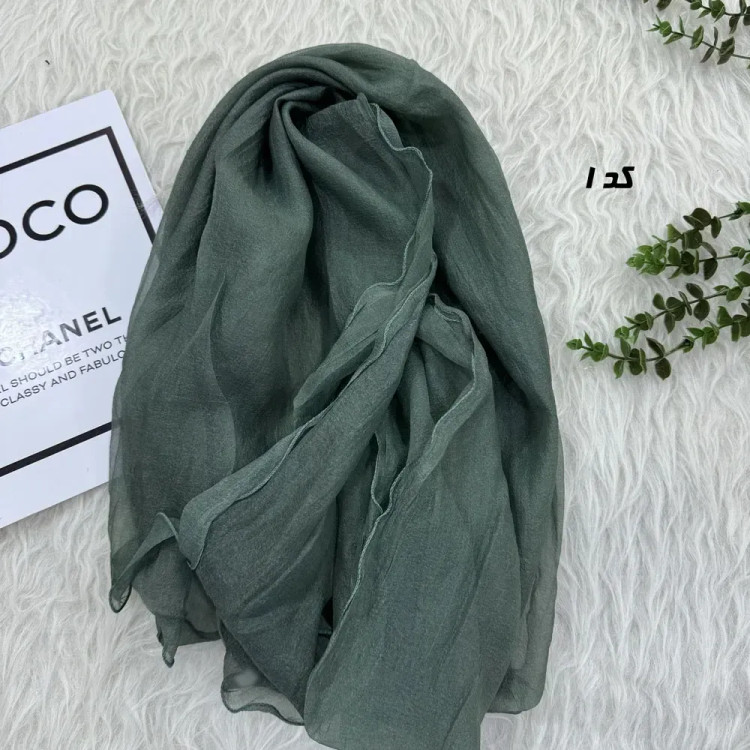 شال حریر کاغذی قواره بزرگ 70 در 230 سانتیمتر بدون لغزش از روی سر