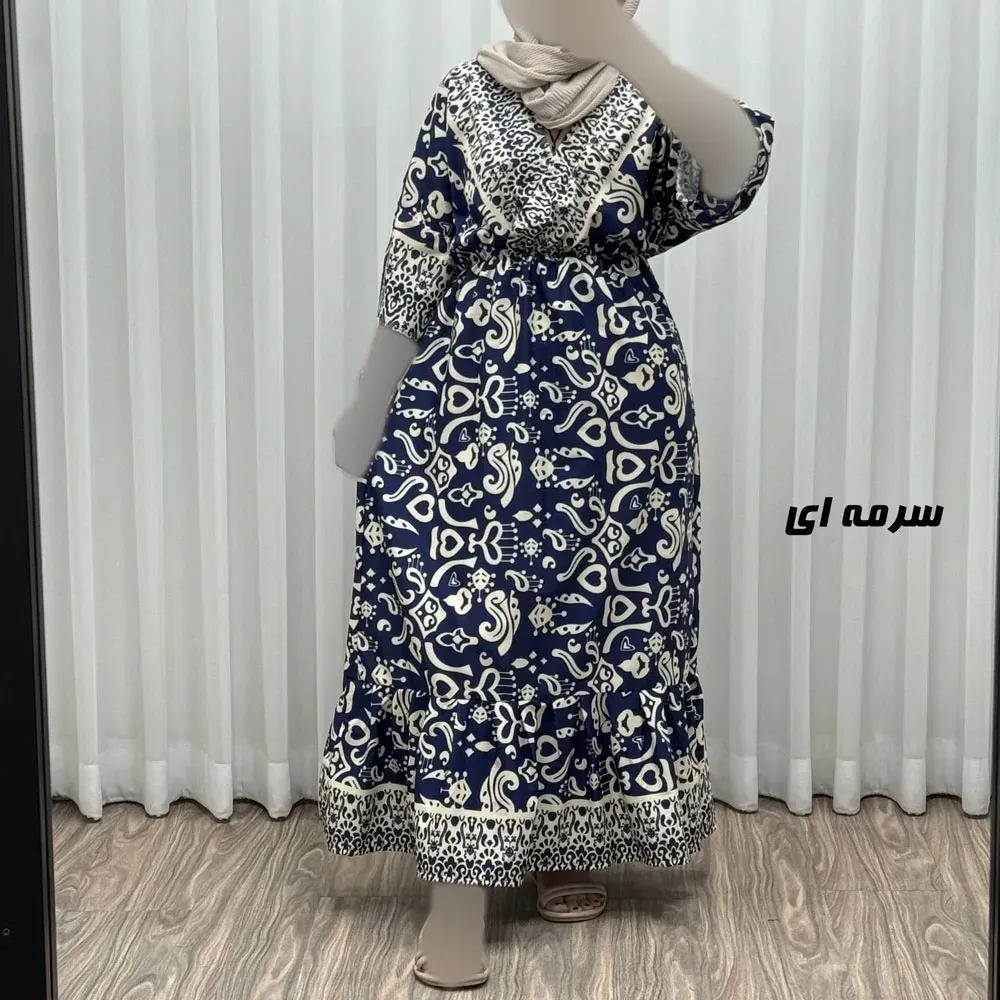 پیراهن زنانه فلور بوگاتی مدل دنیا چپ و راستی فری سایز مناسب تا 44