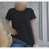 تیشرت زنانه نخ پنبه ساده یقه گرد قواره متوسط مناسب سایز 36 تا 46