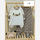 ست تیشرت و شلوار دخترانه طرح Dior مناسب نوجوان 8 تا 18 سال