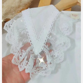 شومیز مجلسی دخترانه کتان نخ یقه گیپور وارداتی سایز 3 تا 8 سال