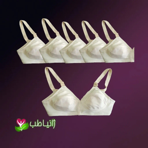 بسته 6 عددی سوتین زنانه نخی الیاف طبیعی ضد حساسیت و ضد عرق
