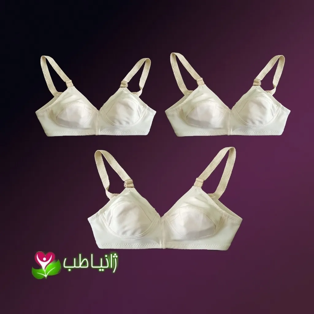 ست 3 عددی سوتین زنانه نخی الیاف طبیعی ضد حساسیت و ضد عرق