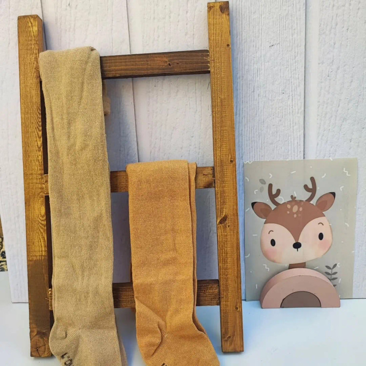جوراب شلواری دخترانه کشی رنگ نسکافه ای و شتری سایز 1 تا 10 سال
