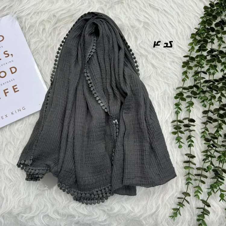 شال نخی برشکا قواره بزرگ طرح عدسی ابعاد 200 در 90 سانتی متر