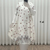 پیراهن ساحلی زنانه نخی آستین کوتاه فری سایز مناسب تا سایز 52