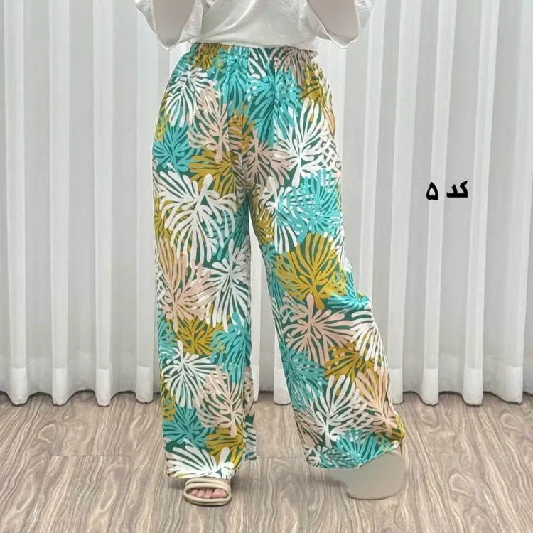 شلوار راحتی زنانه نخی فری سایز مناسب تا 46