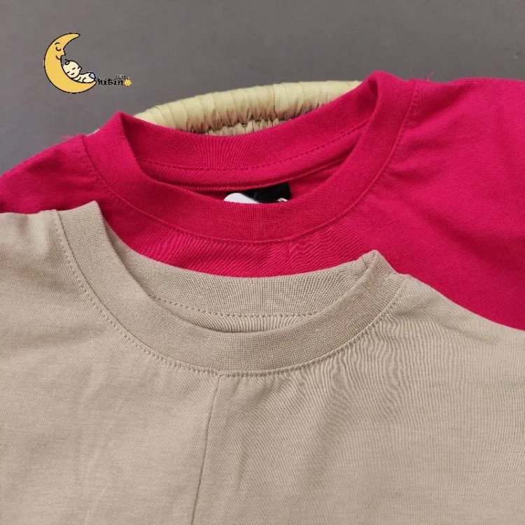 تیشرت کراپ گره ای آکو برای کودکان 2 تا 9 سال در رنگهای سرخابی و کرم