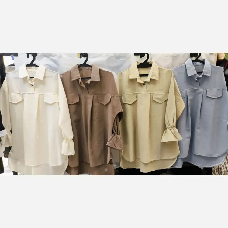 شومیز زنانه مجلسی لینن سینه چین تابستانه سایز 38 تا 48