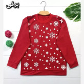 بلوز زنانه یقه گرد قرمز جنس پنبه پلی استر مناسب سایز 38 تا 44