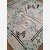 روسری سوپرنخ دخترانه فانتزی دست دوز قواره 100