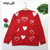 بلوز زنانه یقه گرد قرمز جنس پنبه پلی استر مناسب سایز 38 تا 44