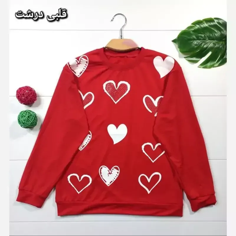 بلوز زنانه یقه گرد طرح دار جنس دورس مناسب سایز 36 تا 44